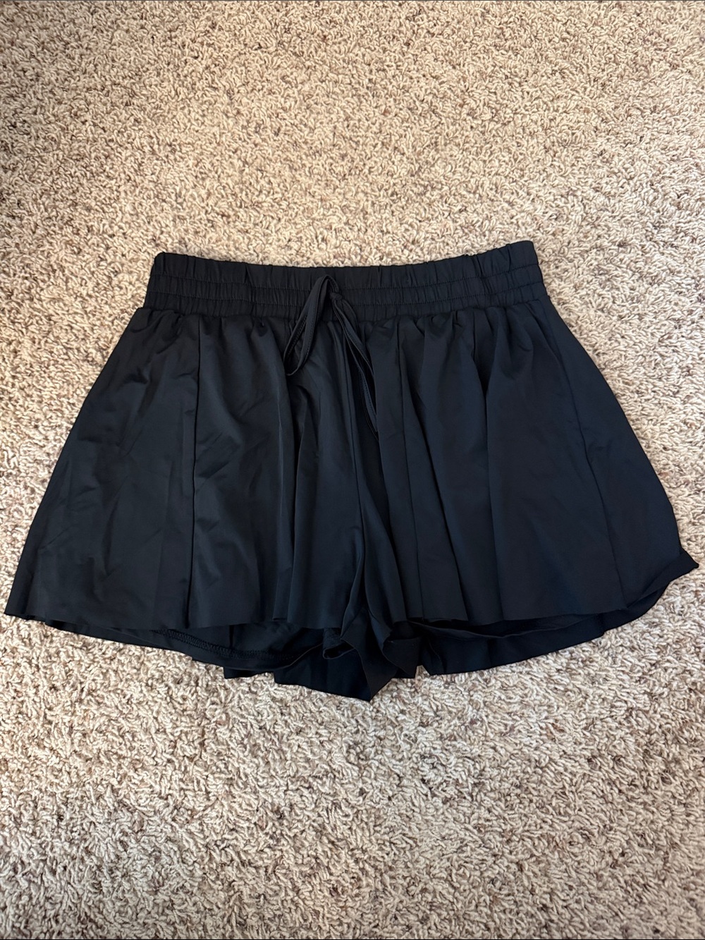 Women's Black Athletic Drawstring Shorts